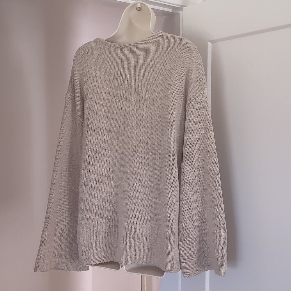 NWT New Zara Basic Knit Sweater Beige Sand Color Size M/L - Picture 8 of 11